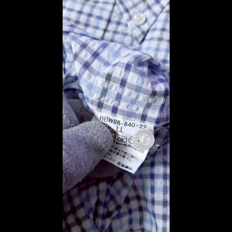 （日本製MIJ）BURBERRY 博柏利 LONDON 男華夫格紋短袖襯衫LL-9
