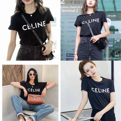 Celine黑色棉質T恤 字母款 Lisa 同款