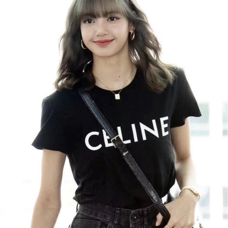 Celine黑色棉質T恤 字母款 Lisa 同款-9