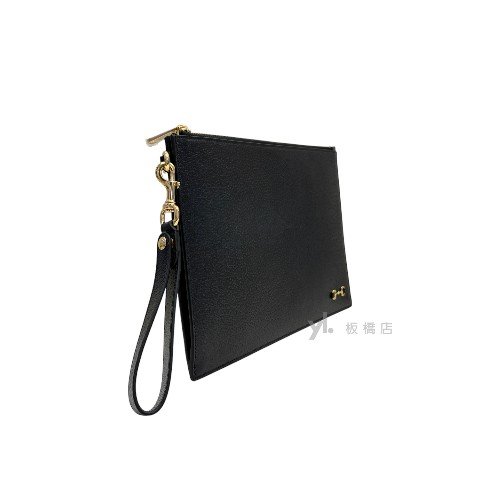 Y1883-GUCCI 黑色牛皮馬銜釦手拿包700524-3