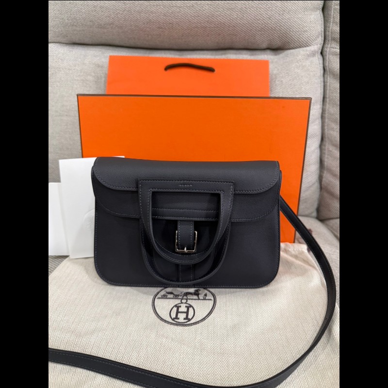 Hermès Halzan mini 水兵藍銀-0