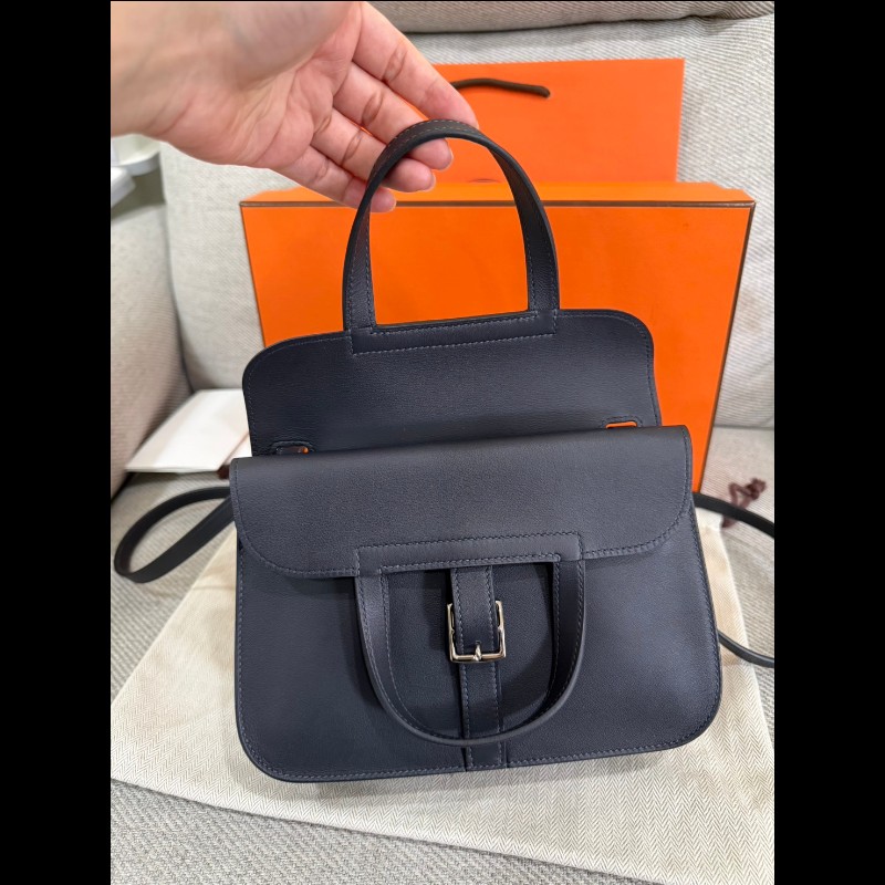Hermès Halzan mini 水兵藍銀-3