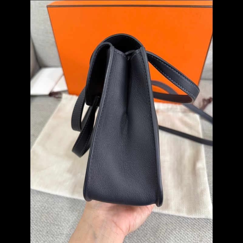 Hermès Halzan mini 水兵藍銀-7