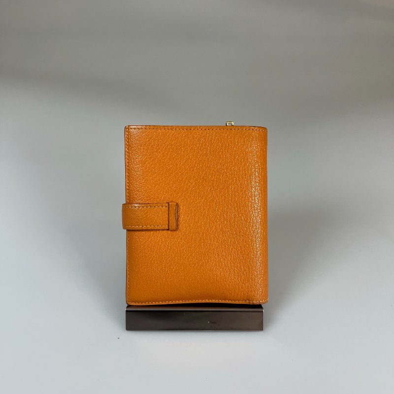 HERMES C刻 橘色BEARN短夾-1