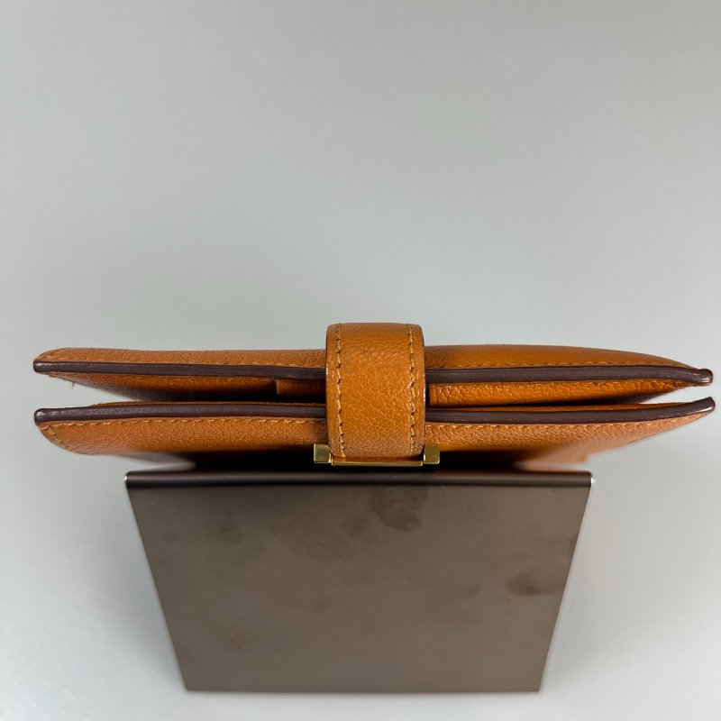 HERMES C刻 橘色BEARN短夾-5