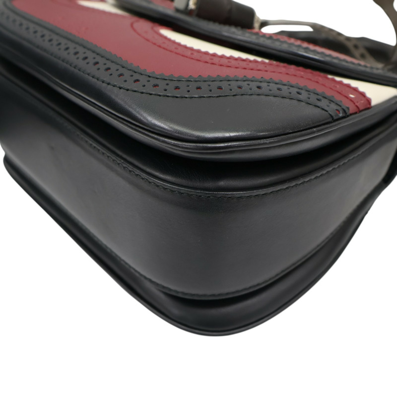 白/黑/紅色  牛皮 Bamboo Top Handle 限量款 肩背包 254884【GUCCI 古馳】 254884-11