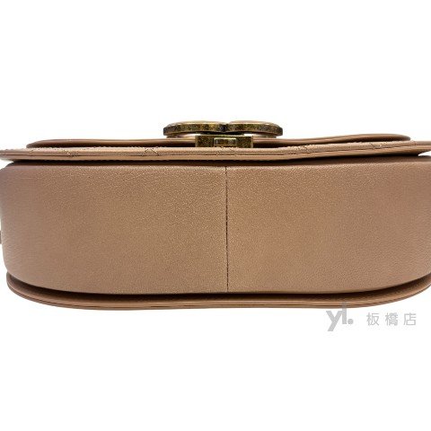 Y1903-Chanel Coco Curve泰奶色羊皮金扣下蓋手提肩背包A93461-4
