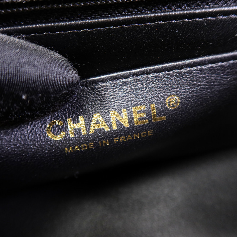 CHANEL 布料Jersey Logo Mini Stripe鏈帶肩背袋-5