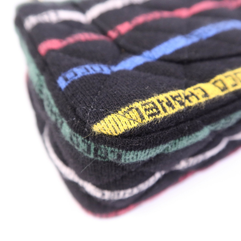 CHANEL 布料Jersey Logo Mini Stripe鏈帶肩背袋-13