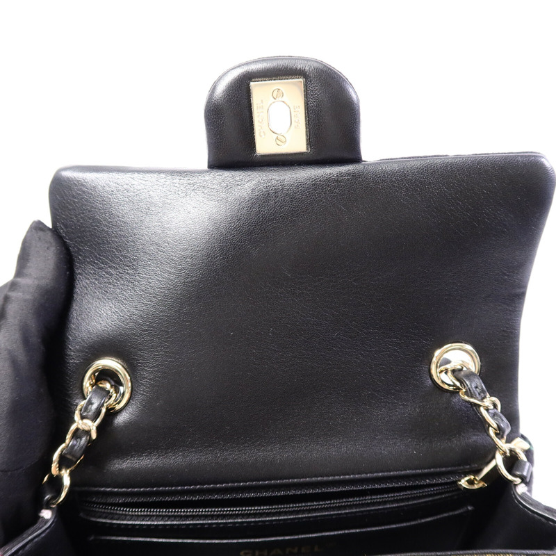CHANEL 布料Jersey Logo Mini Stripe鏈帶肩背袋-14