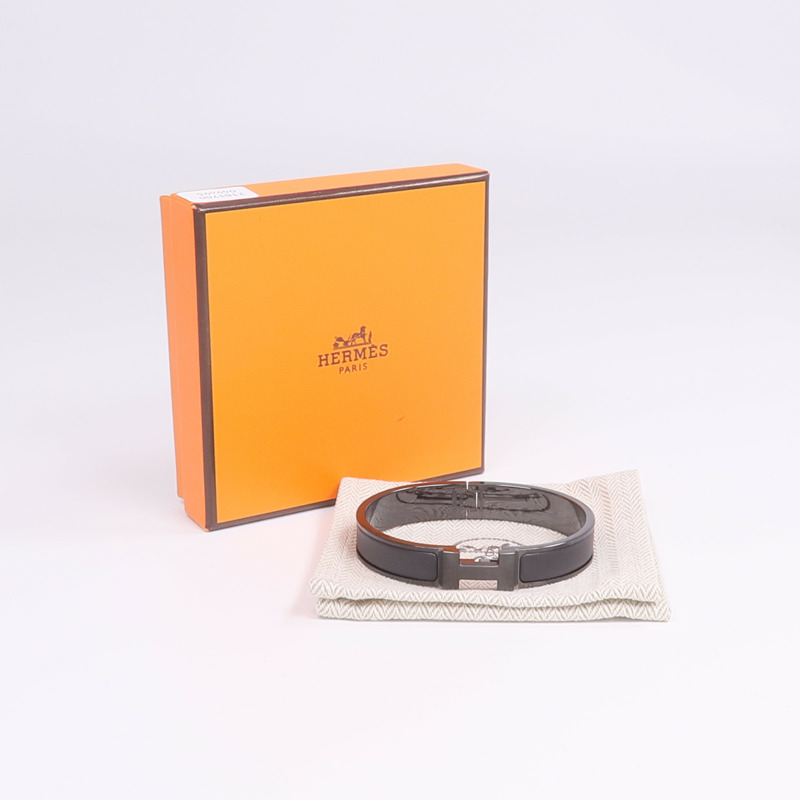 HERMES 金屬/琺瑯Clic HH So Black手鐲-8