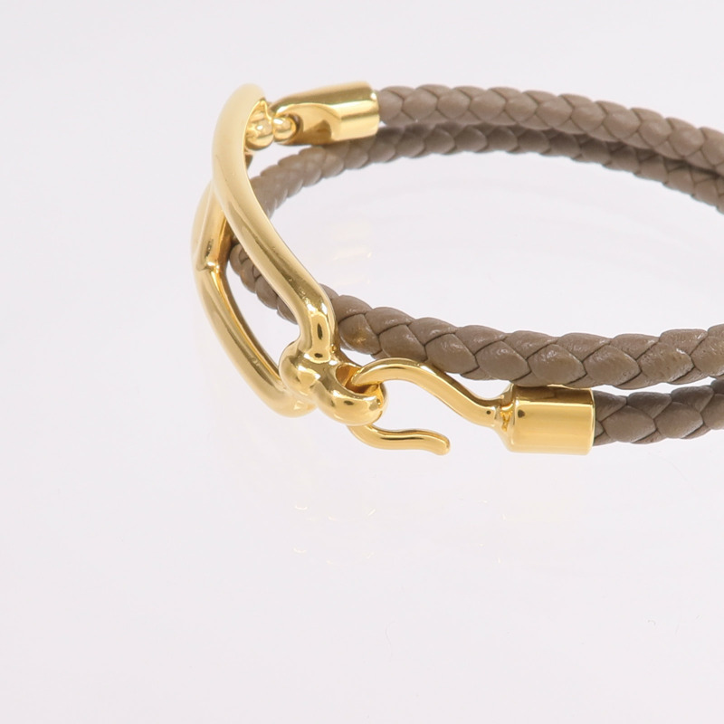 HERMES Swift皮革Roulis Double Tour手帶Etoupe-4