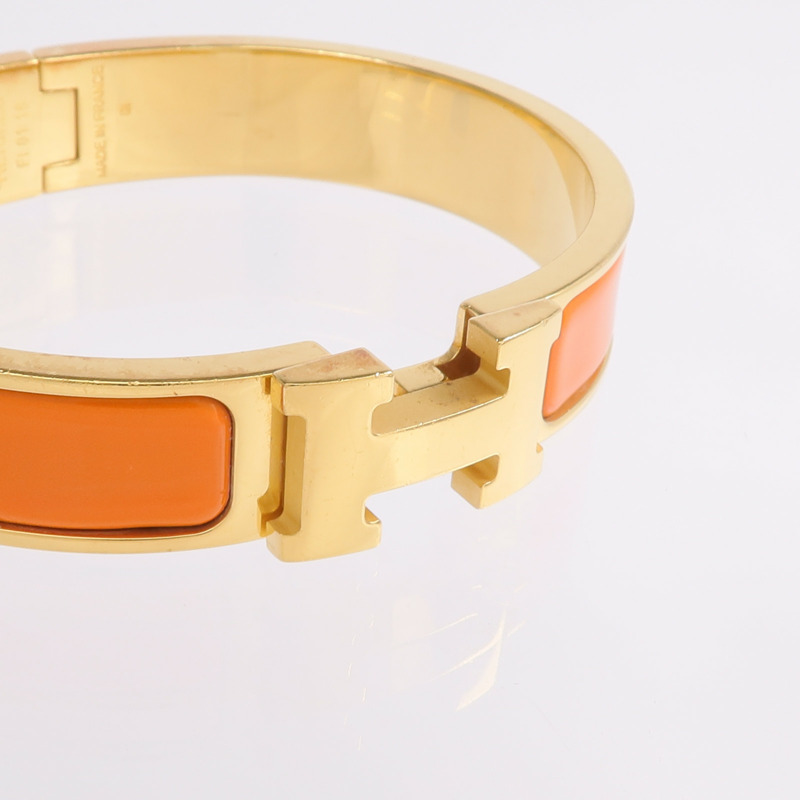 HERMES 金屬/琺瑯Clic H手鐲-4