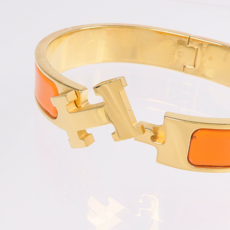 HERMES 金屬/琺瑯Clic H手鐲-5