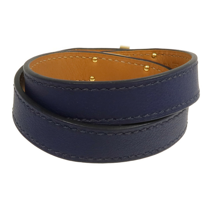 HERMES Swift皮革Kelly Double Tour手帶Bleu Saphir-2