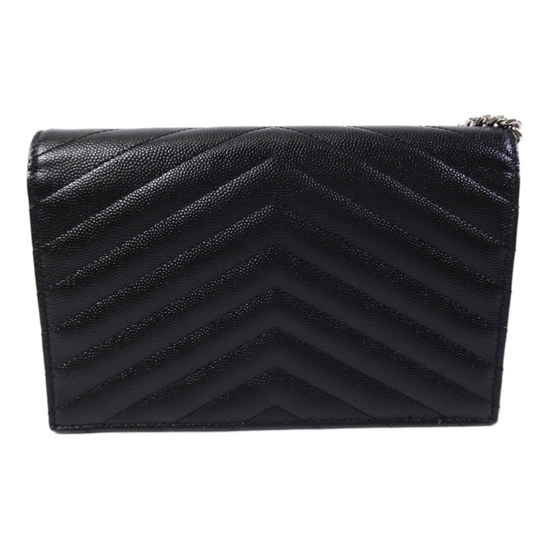SAINT LAURENT 牛皮皮革Wallet On Chain鏈帶肩背袋-1