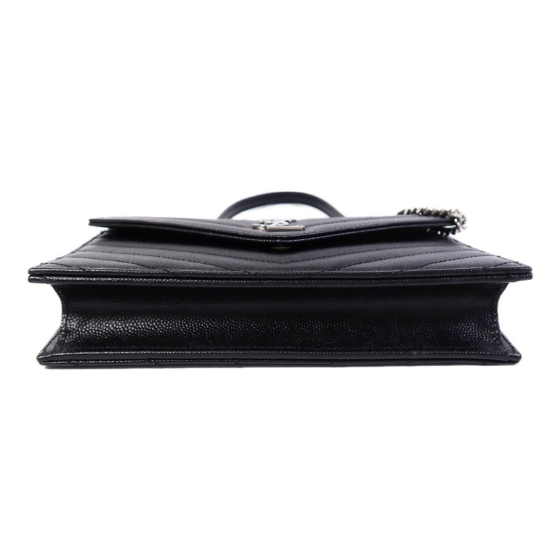 SAINT LAURENT 牛皮皮革Wallet On Chain鏈帶肩背袋-3