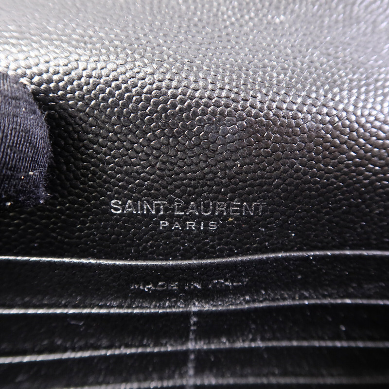 SAINT LAURENT 牛皮皮革Wallet On Chain鏈帶肩背袋-5