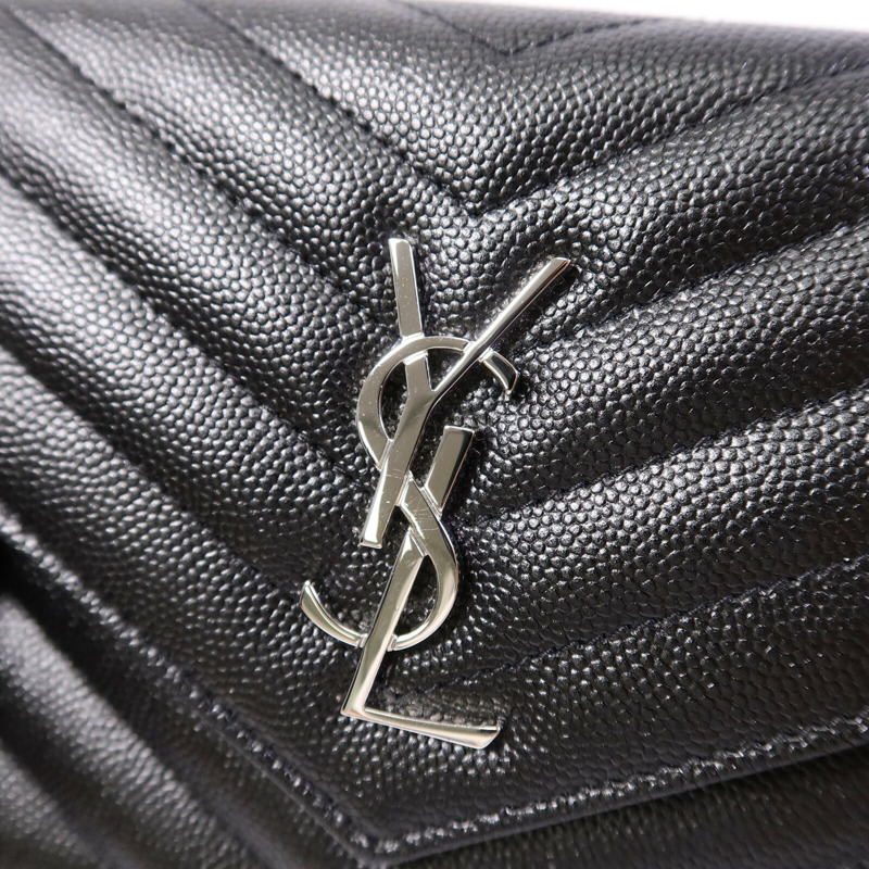 SAINT LAURENT 牛皮皮革Wallet On Chain鏈帶肩背袋-6