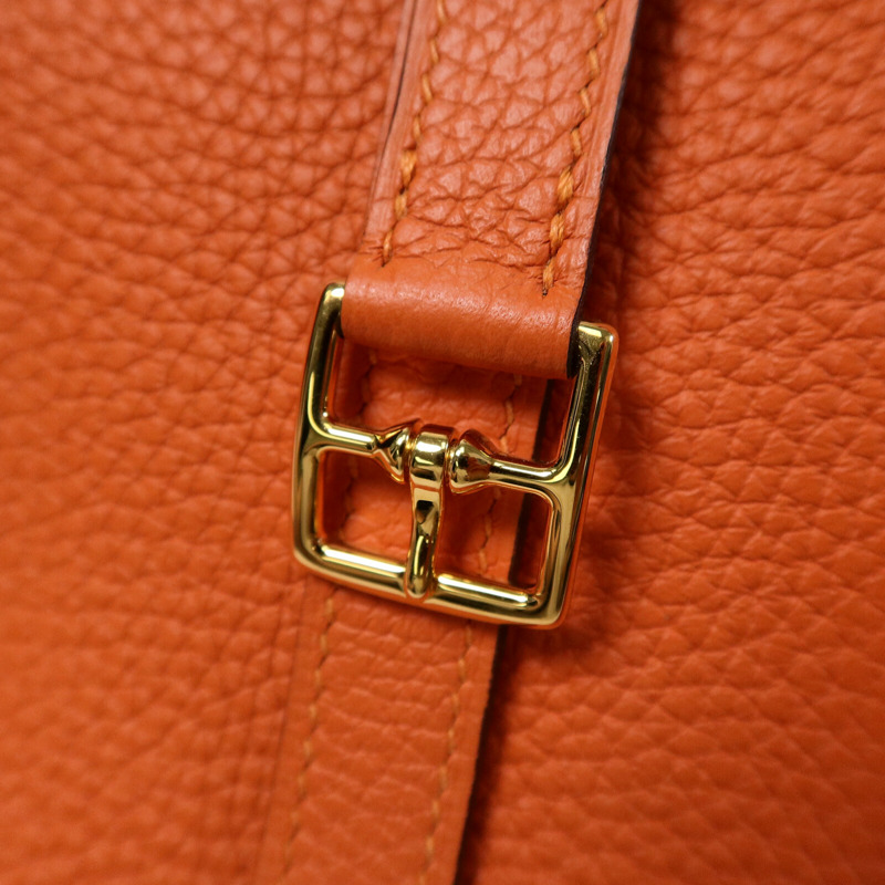 HERMES Clemence皮革Halzan 25手挽肩背兩用袋Feu-6