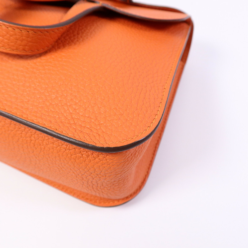 HERMES Clemence皮革Halzan 25手挽肩背兩用袋Feu-10
