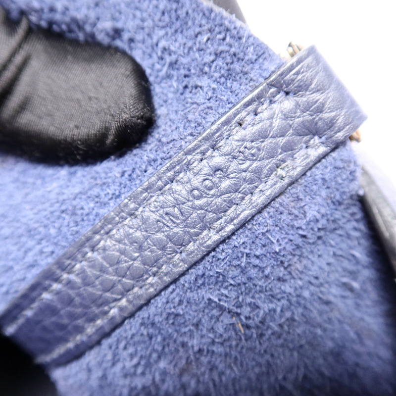 HERMES Clemence皮革Picotin MM扣手挽袋Bleu Nuit-7