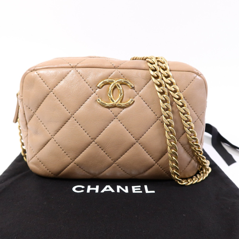 CHANEL 羊皮皮革Chain Shoulder Bag鏈帶肩背袋-9