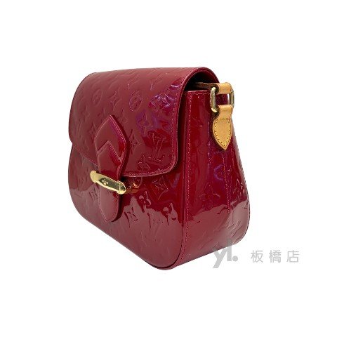 Y1904-LV 紅色漆皮肩背馬鞍包 M91728-1