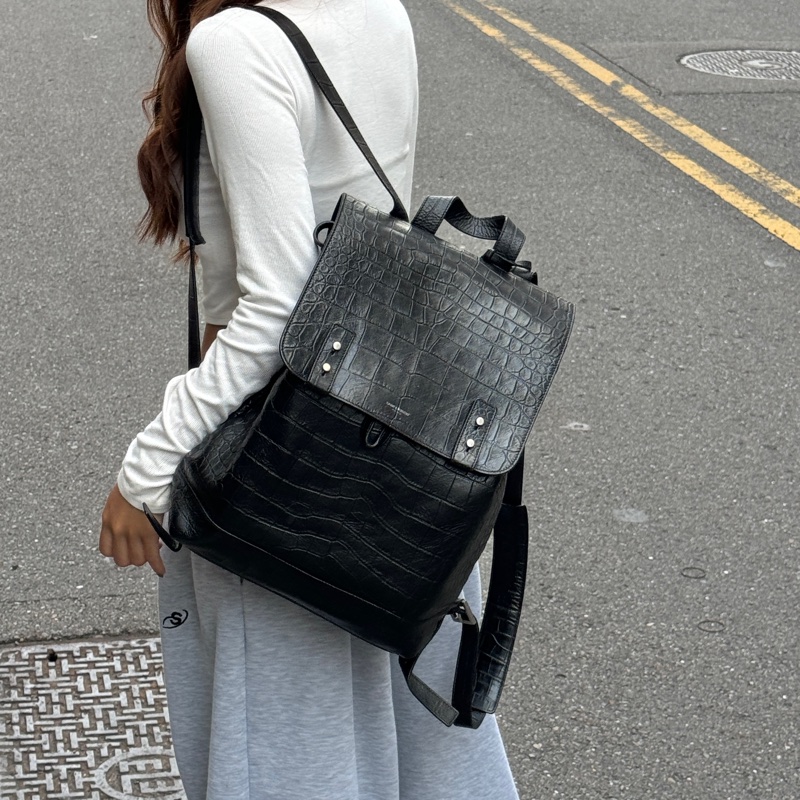 【超級新🌟】 YSL 聖羅蘭 鱷魚紋 後背包🎒 （專櫃12萬！）-2