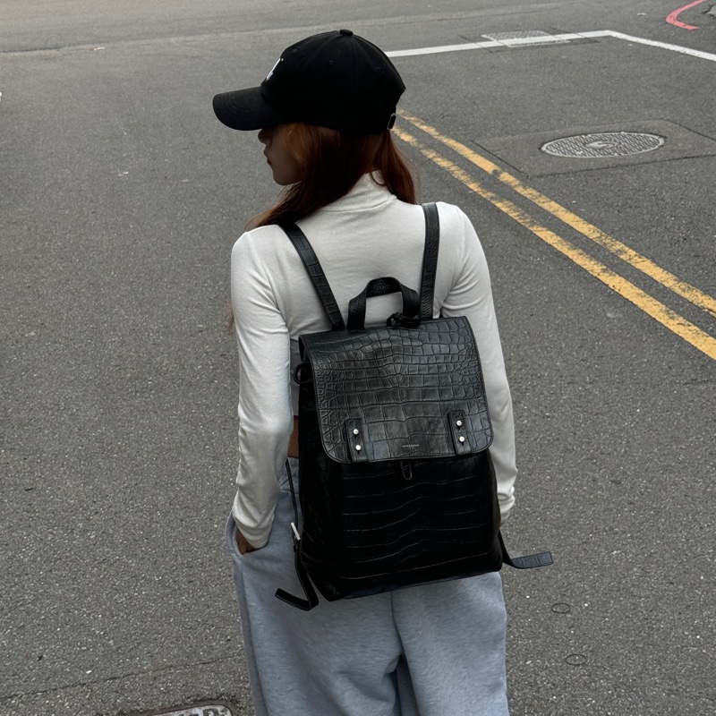 【超級新🌟】 YSL 聖羅蘭 鱷魚紋 後背包🎒 （專櫃12萬！）-5