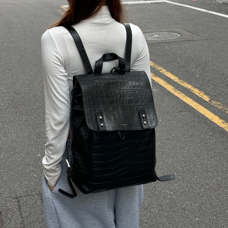 【超級新🌟】 YSL 聖羅蘭 鱷魚紋 後背包🎒 （專櫃12萬！）-6