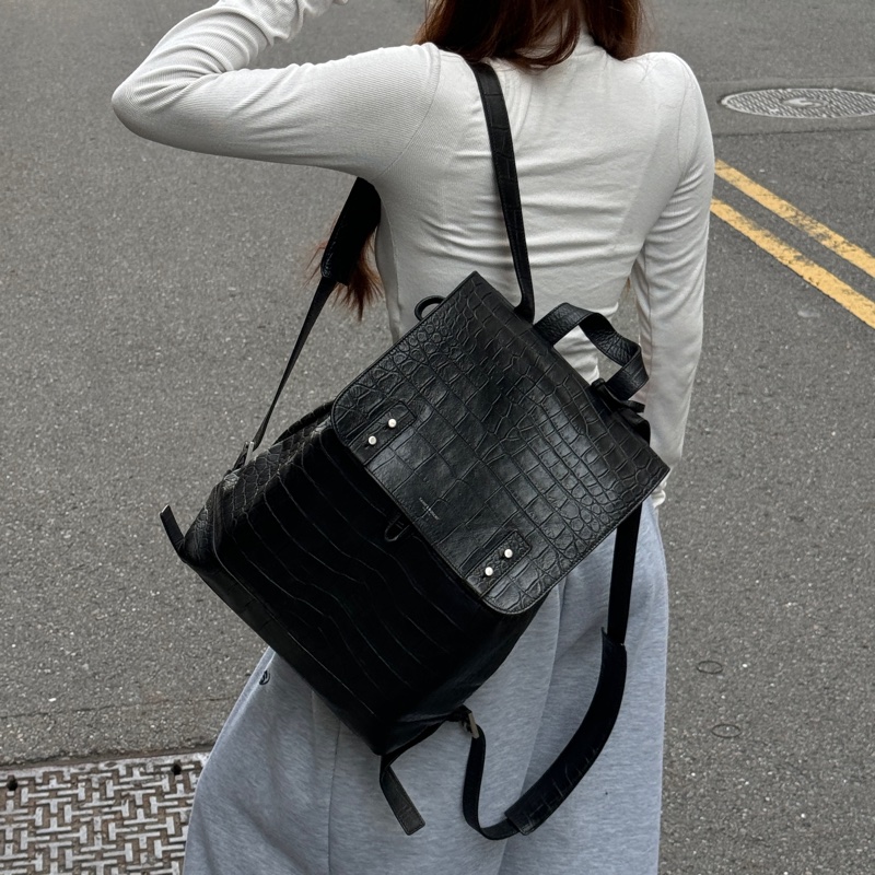 【超級新🌟】 YSL 聖羅蘭 鱷魚紋 後背包🎒 （專櫃12萬！）-22