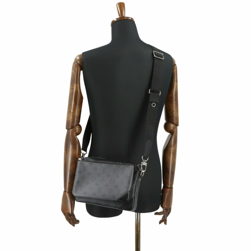 路易威登 Monogram Eclipse Reverse Trio 單肩手提包 M69443 RFID 防盜信差包-9