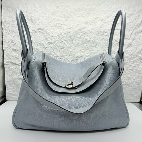 Hermes/愛馬仕  Lindy34 亞麻藍 框Q刻 尺寸：34*21 *15