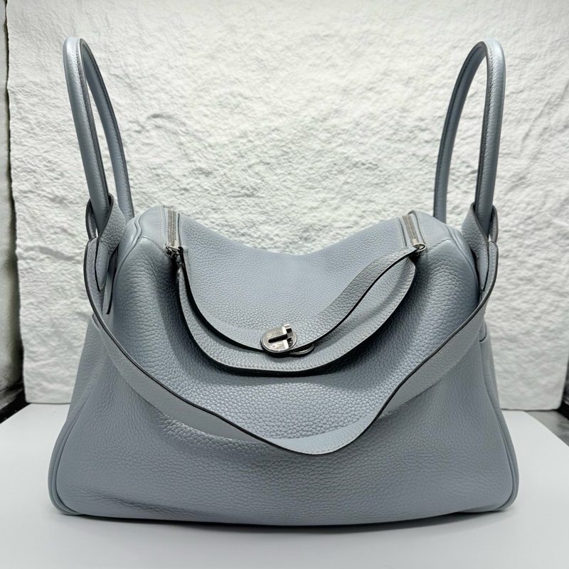 Hermes/愛馬仕  Lindy34 亞麻藍 框Q刻 尺寸：34*21 *15-0