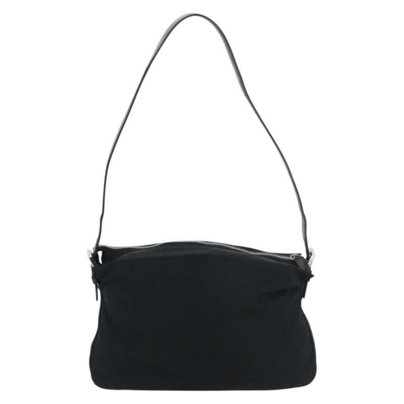 【日本直送】FENDI Mamma Baguette 肩背包 尼龍 黑色 銀色 正品 175505A-1