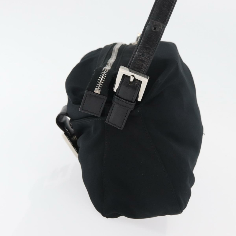 【日本直送】FENDI Mamma Baguette 肩背包 尼龍 黑色 銀色 正品 175505A-2