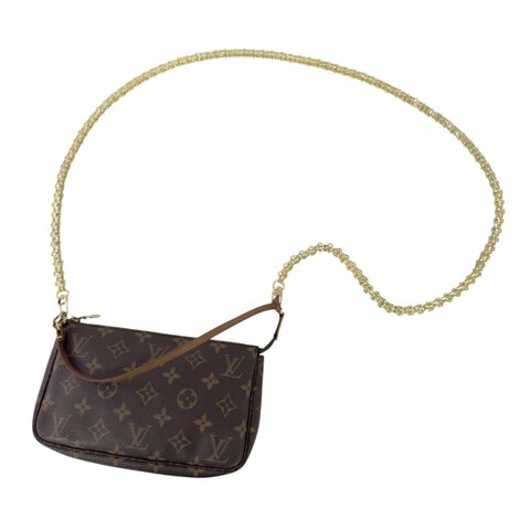LOUIS VUITTON *自加鏈＞送無品牌鏈帶* Pochette Accessoire 老花 麻雀包 2用袋