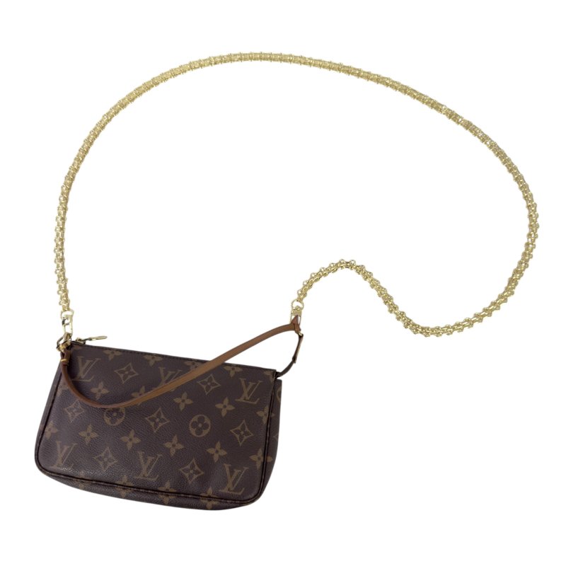 LOUIS VUITTON *自加鏈＞送無品牌鏈帶* Pochette Accessoire 老花 麻雀包 2用袋-0