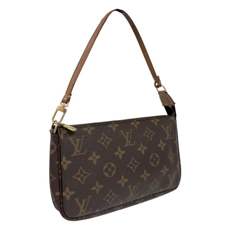 LOUIS VUITTON *自加鏈＞送無品牌鏈帶* Pochette Accessoire 老花 麻雀包 2用袋-5