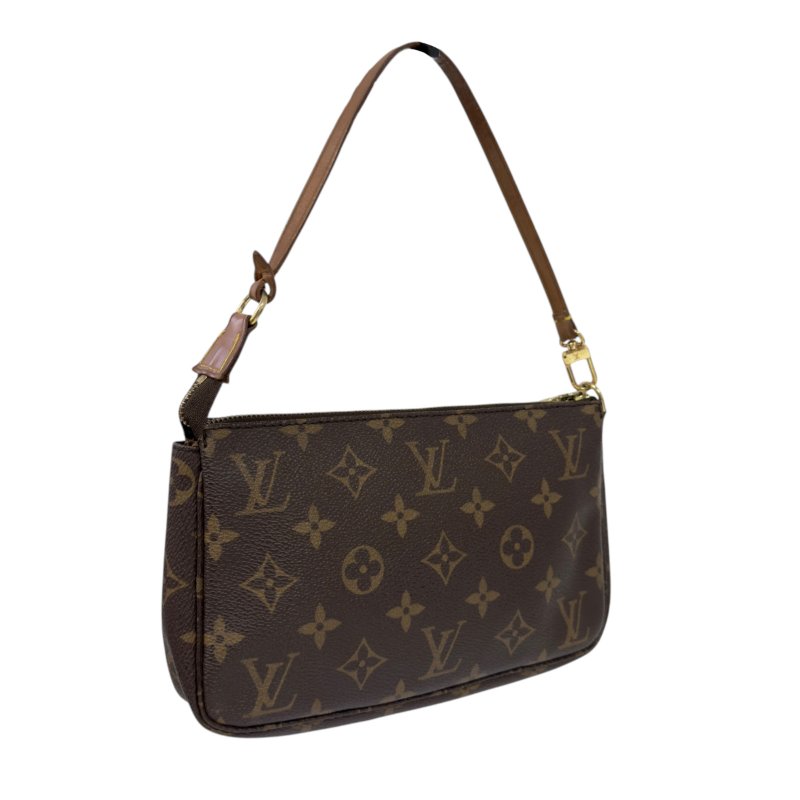 LOUIS VUITTON *自加鏈＞送無品牌鏈帶* Pochette Accessoire 老花 麻雀包 2用袋-9
