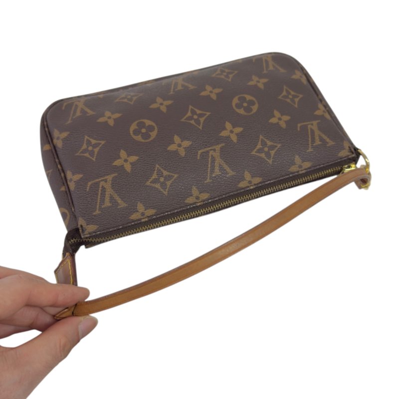 LOUIS VUITTON *自加鏈＞送無品牌鏈帶* Pochette Accessoire 老花 麻雀包 2用袋-17