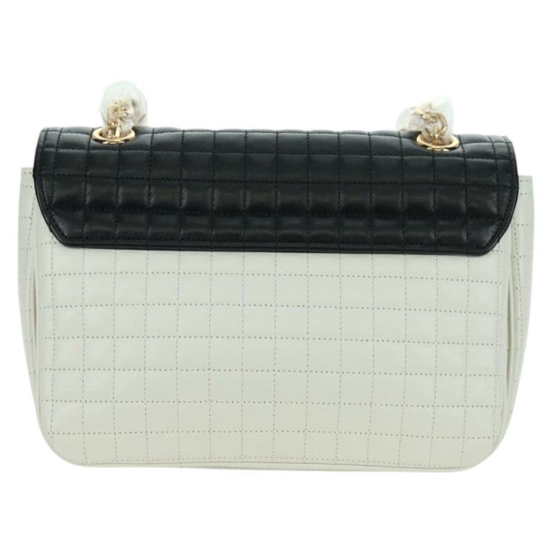 【日本直送】CELINE C 中型鏈條單肩包 皮革 黑色 金色 Auth mr2314SAV-1