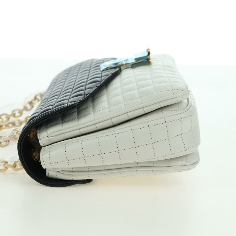 【日本直送】CELINE C 中型鏈條單肩包 皮革 黑色 金色 Auth mr2314SAV-2