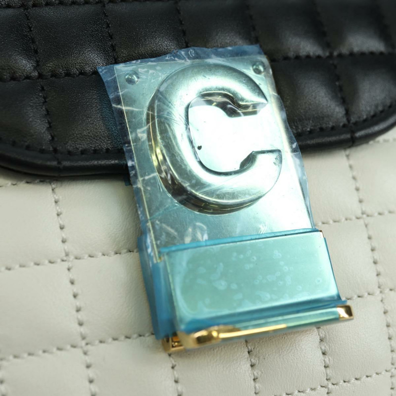 【日本直送】CELINE C 中型鏈條單肩包 皮革 黑色 金色 Auth mr2314SAV-18