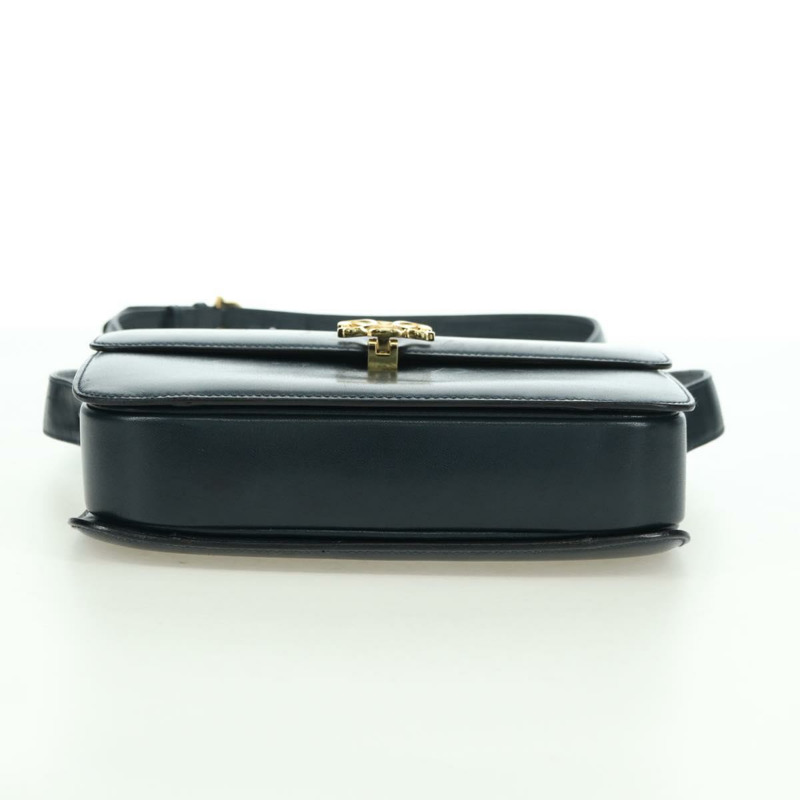 【日本直送】CELINE Triomphe 肩背包 皮革 海軍藍 金 Auth mr2338V-4
