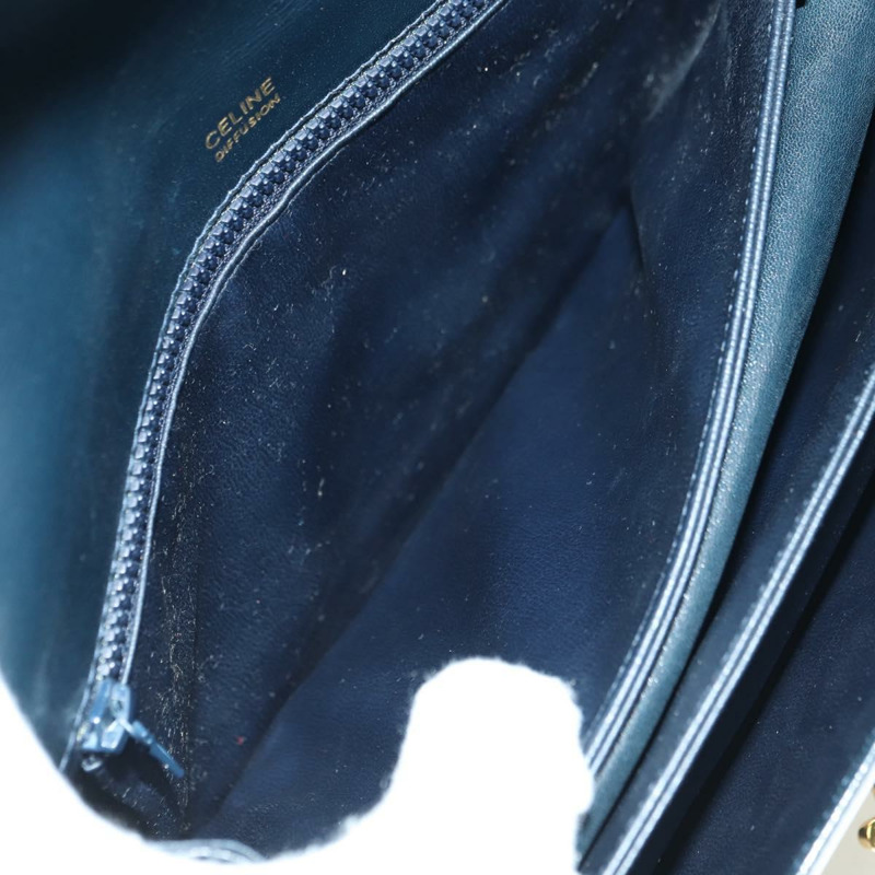 【日本直送】CELINE Triomphe 肩背包 皮革 海軍藍 金 Auth mr2338V-11