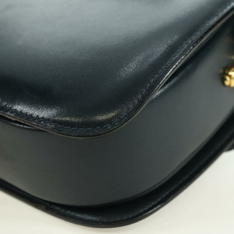 【日本直送】CELINE Triomphe 肩背包 皮革 海軍藍 金 Auth mr2338V-15