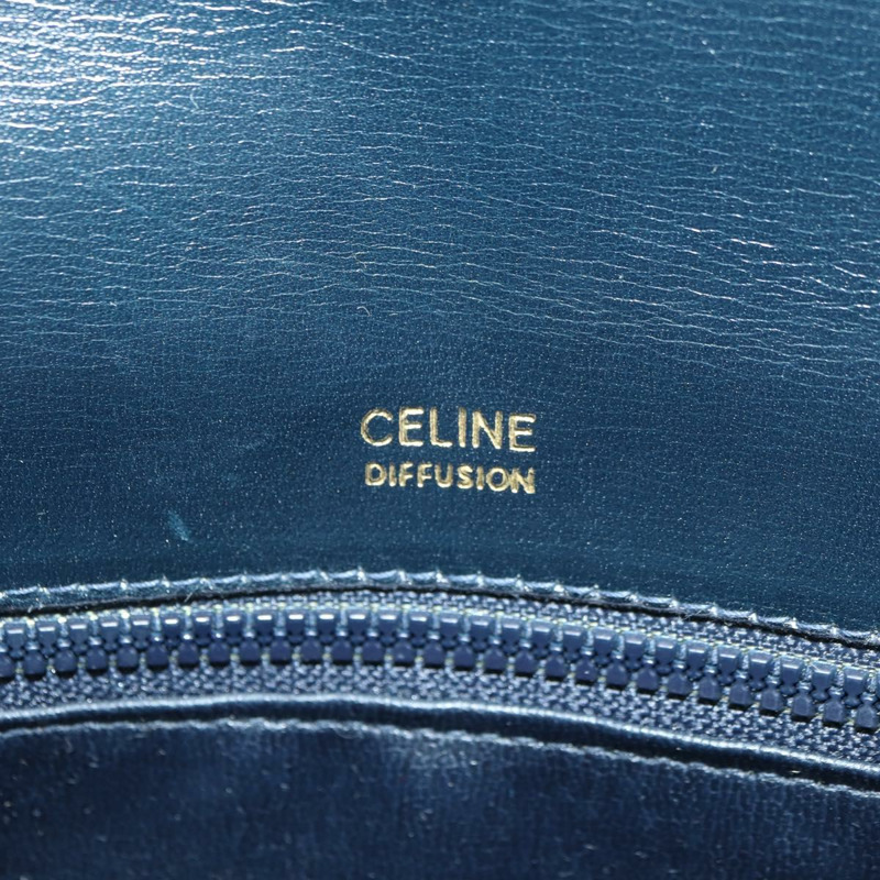 【日本直送】CELINE Triomphe 肩背包 皮革 海軍藍 金 Auth mr2338V-17