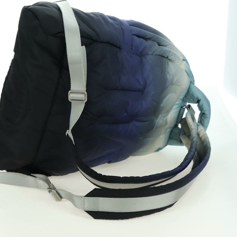 【日本直送】香奈兒 Doudone 雙肩包 尼龍 藍 銀色 CC Auth mr2366SAM-7